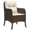 vidaXL 7-tlg. Garten-Essgruppe mit Kissen Braun Poly Rattan