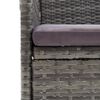 vidaXL 7-tlg. Garten-Essgruppe mit Kissen Poly Rattan Grau