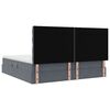 vidaXL Bett mit Stauraum und LED Dunkelgrau 200 x 200 cm Samt