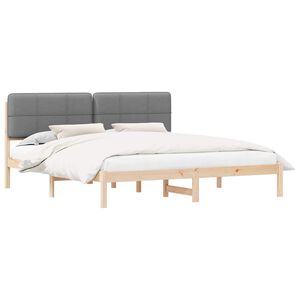 vidaXL Bettgestell mit gepolstertem Kopfteil Hellgrau 180 x 200 cm