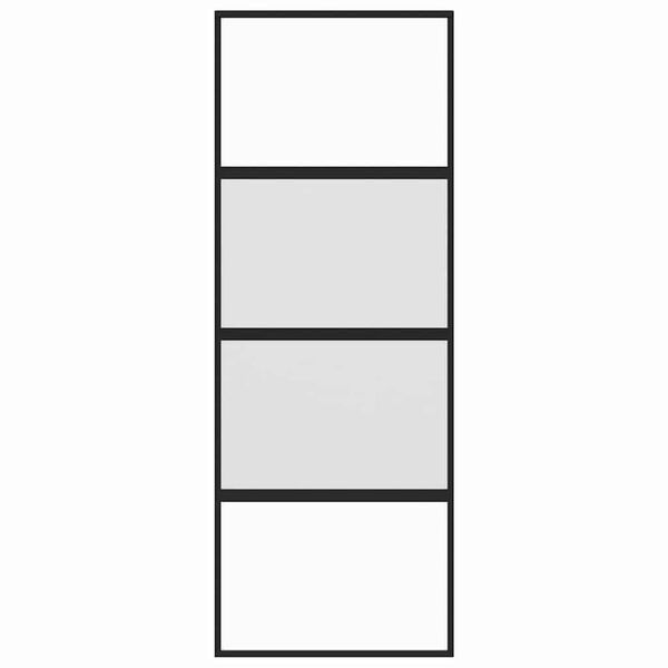 vidaXL Schiebet&uuml;r Schwarz 76x205 cm Hartglas und Aluminium