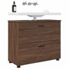 vidaXL Badezimmerschrank mit T&uuml;r Braun Eichen-Optik 76,5 x 35 x 64 cm