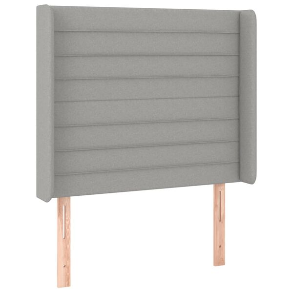 vidaXL LED Kopfteil Hellgrau 83x16x118/128 cm Stoff