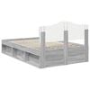 vidaXL Bettrahmen Graues Sonoma 135 x 190 cm Massives Kiefernholz