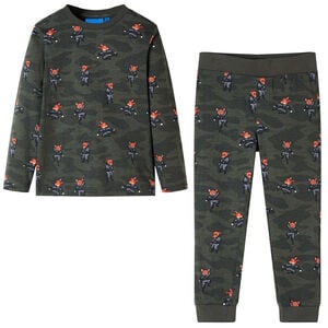 vidaXL Kinderpyjama mit Langen &Auml;rmeln Khaki 92