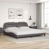 vidaXL Bettgestell "Viana" mit LED ohne Matratze Grau 200x200 cm
