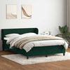 vidaXL Boxspringbett mit Matratze Dunkelgr&uuml;n 160x210 cm Samt