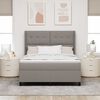 vidaXL LED Boxspringbett mit Matratze Taupe 140 x 190 cm Stoff