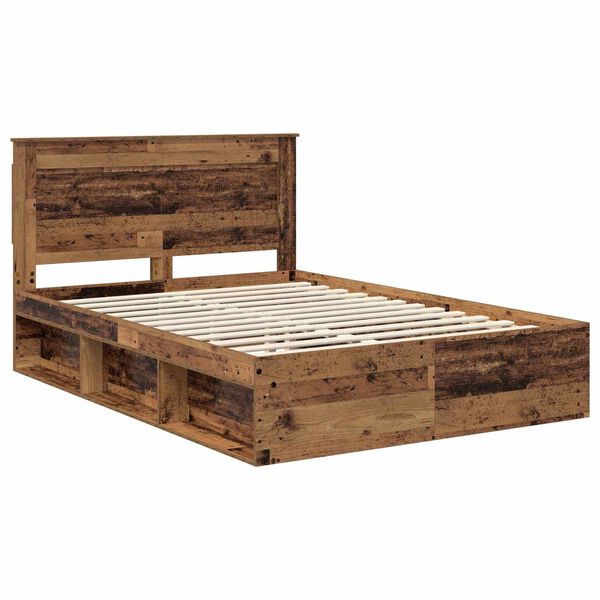 vidaXL Bettrahmen Altholz 140 x 200 cm Massives Kiefernholz