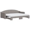 vidaXL Tagesbett Ausziehbar mit Matratzen Taupe 80x200 cm Stoff