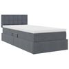 vidaXL Aufbewahrungsbett mit Matratze Dunkelgrau 90 x 200 cm Samt