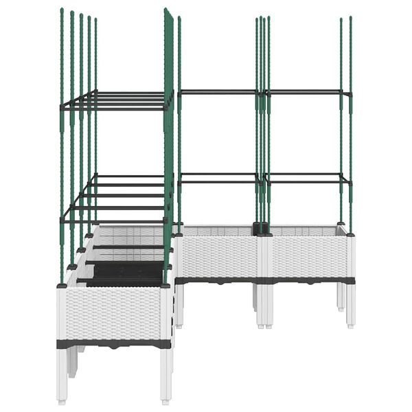 vidaXL Pflanzk&uuml;bel mit Rankgitter Wei&szlig; 160x120x142,5 cm PP