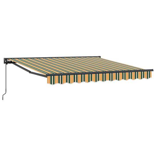 vidaXL Einziehbare Markise Gr&uuml;n und Gelb 350 x 250 cm