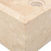 vidaXL Waschtisch Massivholz Teak mit Waschbecken Marmor Creme