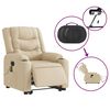 vidaXL Elektrischer Massagesessel mit Aufstehhilfe Creme Stoff