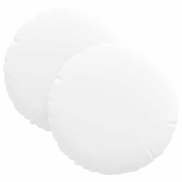 vidaXL Sitzkissen 2 pcs Wei&szlig; &Oslash;30 x 13 cm Stoff