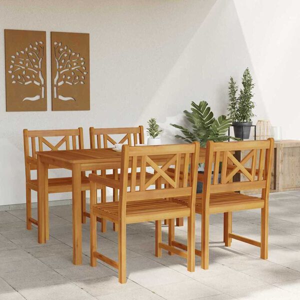 vidaXL Garten Essgruppe 5 pcs Braun Massivholz Akazie