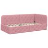 vidaXL Eckbettgestell mit Matratze mit Kopfteil Rosa 100 x 200 cm Samt