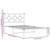 vidaXL Bettgestell mit Kopfteil Metall Wei&szlig; 107x203 cm