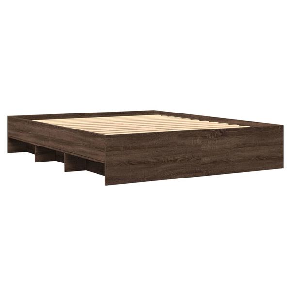 vidaXL Bettgestell ohne Matratze Braun Eiche 160x200 cm Holzwerkstoff