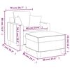 vidaXL Sessel mit Hocker Hellgrau 60 cm Stoff