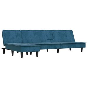 vidaXL Schlafsofa in L-Form Gelb 255x140x70 cm Samt