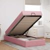 vidaXL Bettgestell mit Matratze mit Matratze 2 pcs Rosa Samt