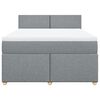 vidaXL Boxspringbett mit Matratze Hellgrau 140x200 cm Stoff