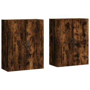 vidaXL Wandschr&auml;nke 2 Stk. R&auml;uchereiche Holzwerkstoff