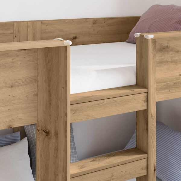 vidaXL Etagenbett f&uuml;r Kinder Artisan-Eiche 90 x 190 cm Holzwerkstoff