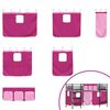 vidaXL Kinder Loft Bettgestell mit Vorh&auml;ngen Schwarz und Pink