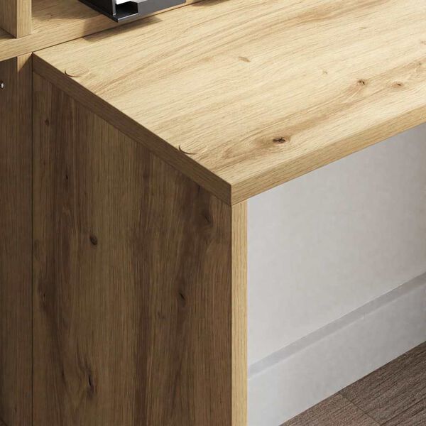 vidaXL Schreibtisch Artisan-Eiche 138,5 x 55 x 143 cm Holzwerkstoff