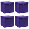 vidaXL Aufbewahrungsboxen mit Deckeln 4 Stk. Lila 32x32x32 cm Stoff