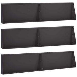vidaXL St&uuml;tzmauer 6 stk. 100 x 12 x 30 cm Stahl Schwarz