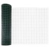 vidaXL Zaun mit Pfosten Gr&uuml;n 1 x 25 m Stahl und PVC