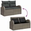 vidaXL Sofa Set mit Kissen mit Speicher 9 pcs Grau Poly-Rattan