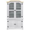 vidaXL Vitrine Wei&szlig; 103,5 x 42 x 180 cm Massives Kiefernholz
