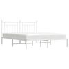 vidaXL Bettgestell mit Kopfteil Metall Wei&szlig; 183x213 cm