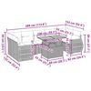 vidaXL 8-tlg. Garten-Sofagarnitur mit Kissen Schwarz Poly Rattan