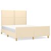 vidaXL Bettgestell ohne Matratze Creme 140x190 cm Stoff