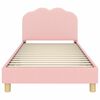 vidaXL Kinderbettgestell mit Kopfteil Rosa 90 x 200 cm Schafstoff