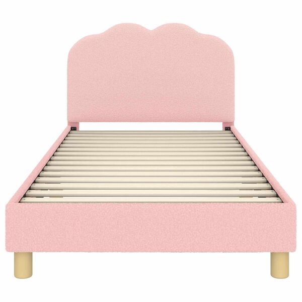 vidaXL Kinderbettgestell mit Kopfteil Rosa 90 x 200 cm Schafstoff