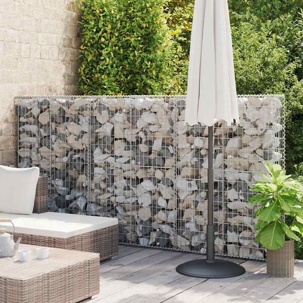 vidaXL Gabionenwand mit Abdeckung Verzinkter Stahl 100&times;20&times;150 cm