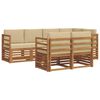 vidaXL Outdoor-Sofagarnitur 7 stk. Natur und Beige Polyester