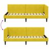 vidaXL Eckbettgestell Gelb 90 cm x 190 cm SamtundSperrholz