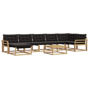 vidaXL Outdoor-Sofagarnitur 8 stk. Wei&szlig; und Schwarz Massivholz Akazie
