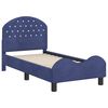 vidaXL Kinderbettgestell mit Kopfteil Polizeiblau 70 x 140 cm Samt
