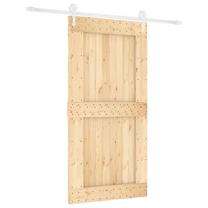 vidaXL Schiebet&uuml;r Nat&uuml;rlich und Wei&szlig; 100 x 210 cm Massivkiefer