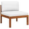 vidaXL Garten-Mittelsofa mit Kissen Holz Akazie & Seil