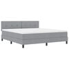 vidaXL Boxspringbett mit LED-Lichtleisten Hellgrau 180 x 200 cm Stoff